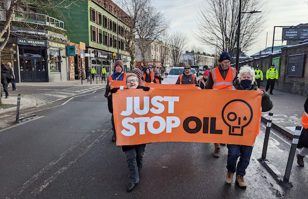 Just Stop Oil protesters marching in London