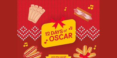 "12 days of oscar" title card